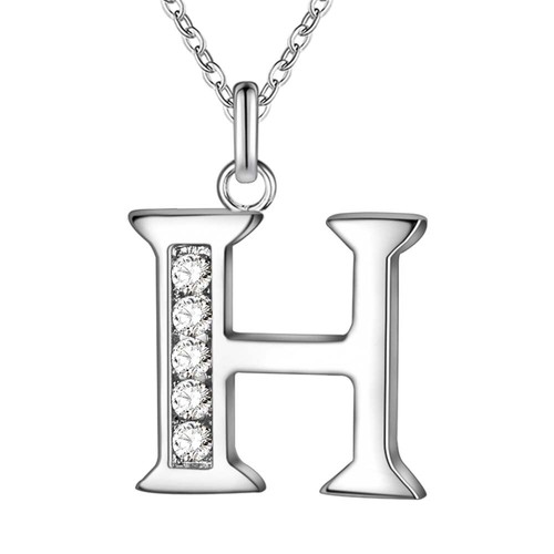 925 Sterling Silver Plated A-Z Letter Pendant Alphabet Initial Crystal CZ + 🛍️ - Bild 11 von 22