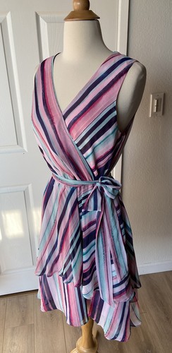 Like New Women’s Jennifer Lopez Sundress Sleeveless Rainbow Stripe - Size Small - Picture 2 of 10