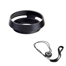 37mm Tilted Vented Metal Lens Hood Sun Shade Lens Cap Holder-Canon Nikon Sony