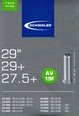 Schwalbe AV 19 F Schlauch Autoventil 29 Zoll Plus 27,5 Zoll Plus 27.5''+