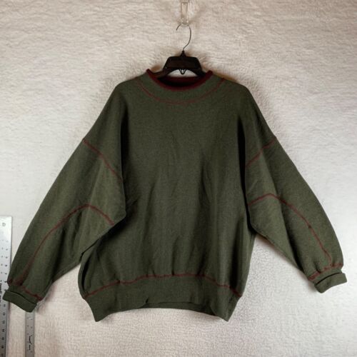 Vintage Timberland Mens Green Crewneck Wool Cotton Blend Pullover Knit Sweater L