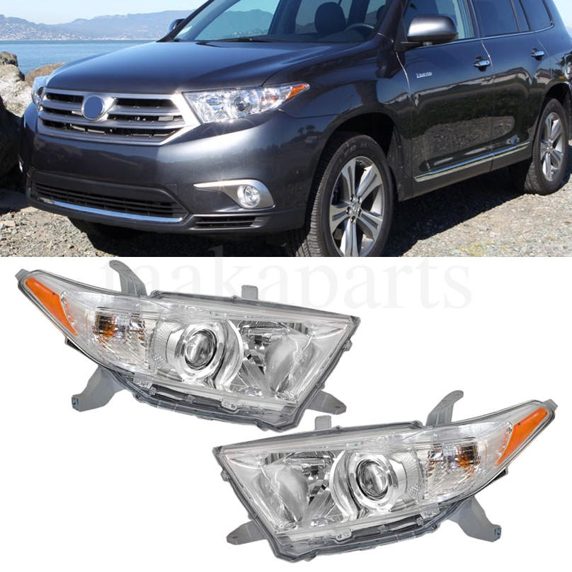 Headlights Pair For Toyota Highlander 2011-2013 Headlamp 11 12 