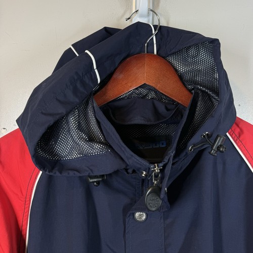 Ski-Doo Skidoo Bombardier Mens Sz M Red Blue Full Zip Windbreaker Hooded Jacket - Picture 11 of 23