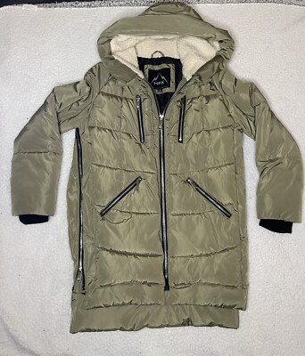 HFX Women's Full Zip Green Winter Parka Jacket Size Small