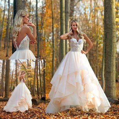 strapless ruffle wedding dress