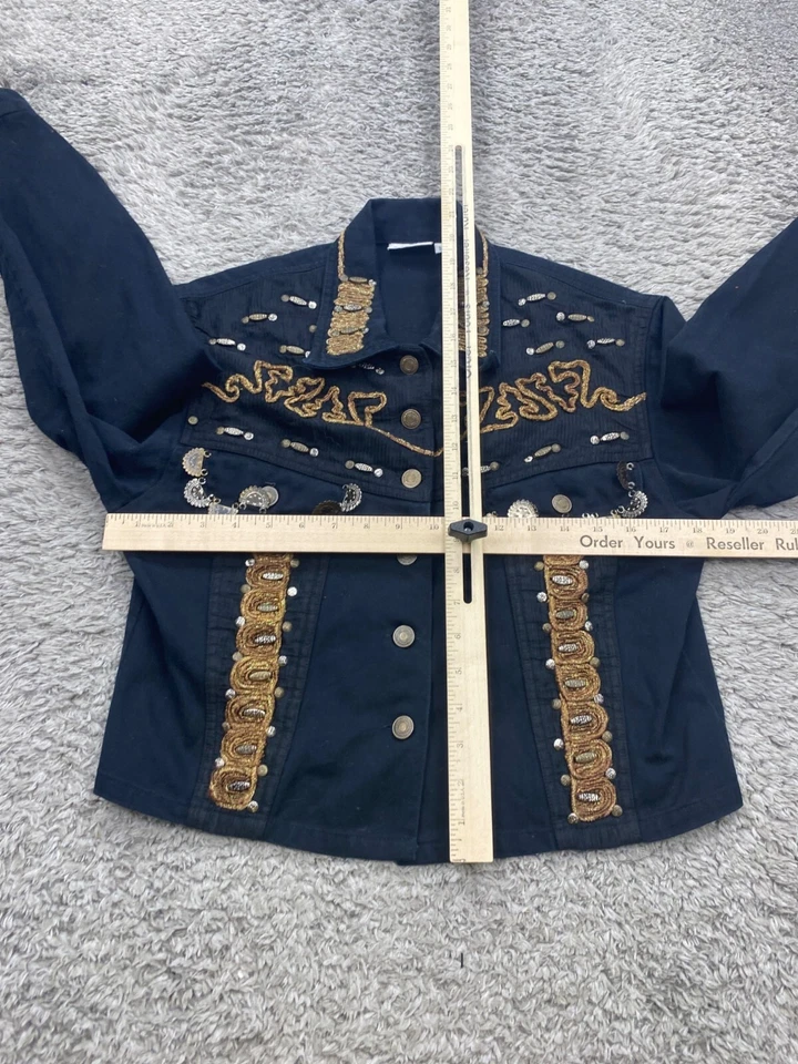 Винтажный Styleworks Newport News джинсовая куртка женщин средний Western вышитое пальто - Изображение 4 из 4