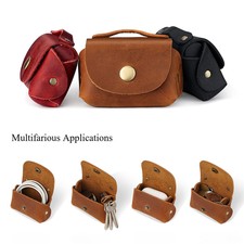 Portable Small Coin Wallet Genuine Leather Earphone Keys Storage Bag Mini Purse