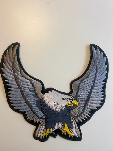 Toppa in argento Eagle Upwing - 8" ricamata ferro su toppa - Foto 4 di 10