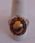 Bumble Bee Jasper Ovl 4.80 Ct. Brailizan Citrine Ring Sterling Silver Size 10