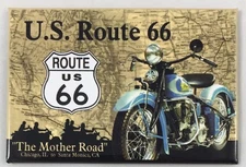 US Route 66, "The Mother Road" - Tin Sign Magnet- 2"x3" Vintage Retro Look- NEW!