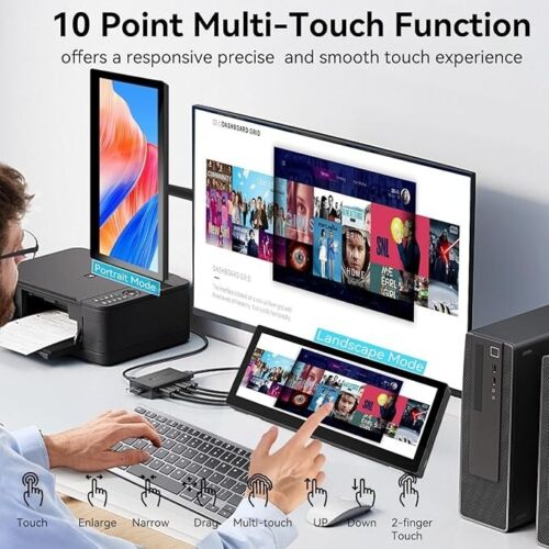 Monitor Pantalla Táctil Pequeño 10.3", 400cd/m², VESA, IPS Barra Estirada LCD Mini - Imagen 4 de 10