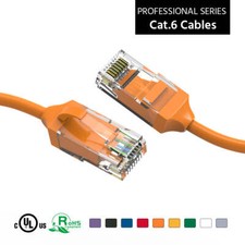 1.5Ft CAT6 28AWG Slim Ethernet Network Cable Orange