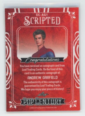 leaf l halloween アンドリューガーフィールド　サイン Andrew Garfield 2024 Leaf Pop Century Scripted Autograph Red 1/1