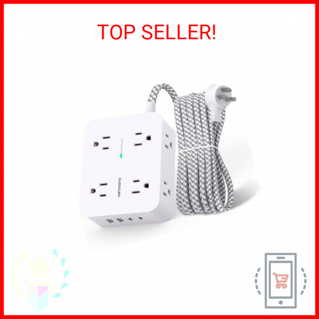 Surge Protector Power Strip - 8 Outlets with 4 USB (2 USB C) Charging Ports, Mul-image
