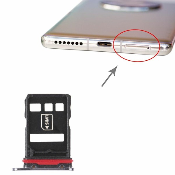 FüR Huawei Mate 40 Pro SIM Card Tray + NM Card Tray Karten Halter Schwarz Neu-image
