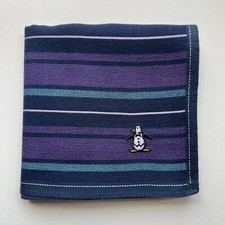 VINTAGE HANDKERCHIEF MEN'S ART PURPLE STRIPED COTTON POCKET SQUARE 19" A0058
