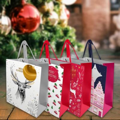 SHAHZONE Christmas Traditional Luxury Gift Bags- Xmas Present