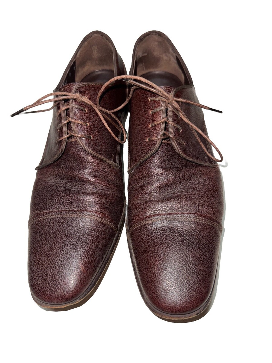 Salvatore Ferragamo Brown Pebble Leather Oxfords Sz 8 Salvatore Ferragamo Men main image 3