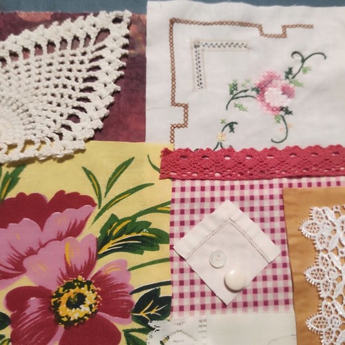Slow stitch junk journal kit Embroidery Vintage fabric Lace Sewing and Craft #28 - Picture 4 of 10