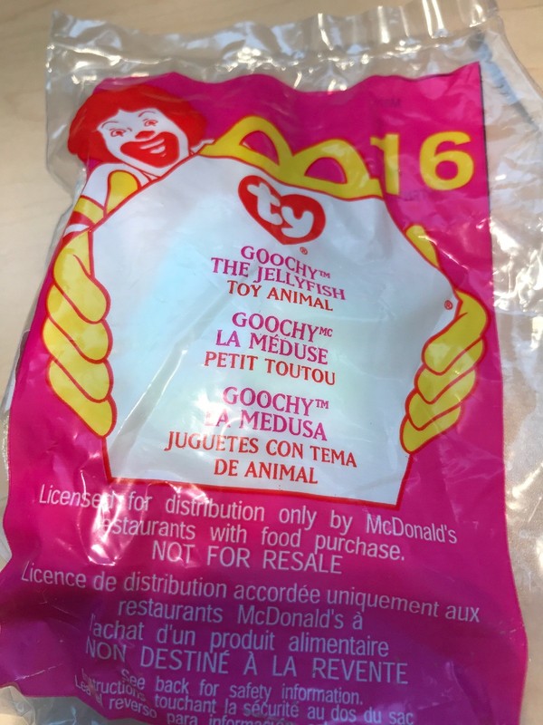 Mini Ty McDonald's Teenie Beanie Babies Plush Toy # 16 Goochy, new, sealed
