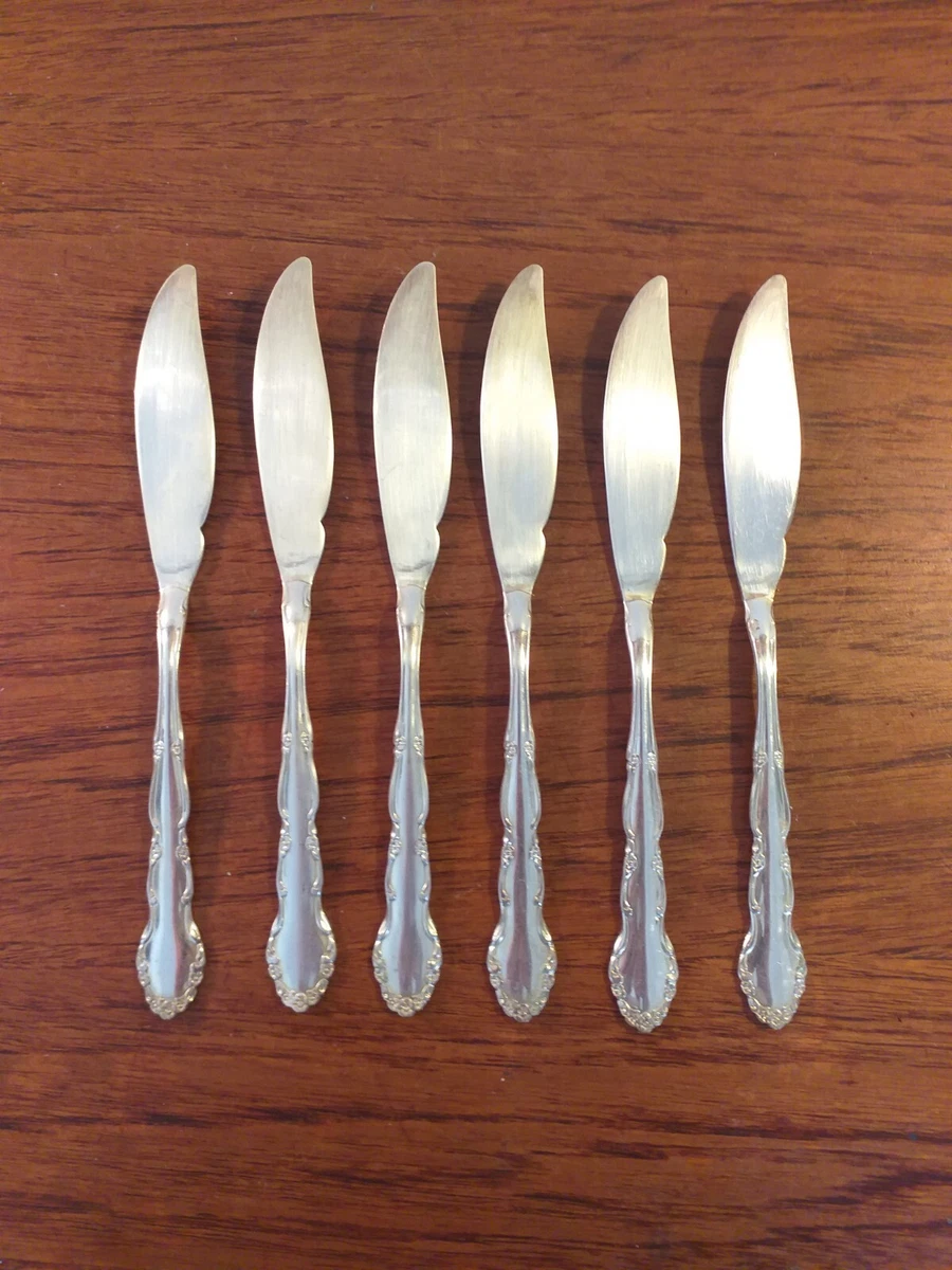 VINTAGE SILVERPLATED FISH KNIVES X6 ONEIDA SILVERSMITH