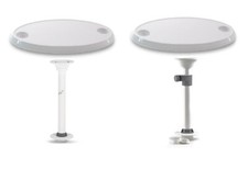 Bootstisch Komplettset, Tischplatte oval & Tischfuß, Edelstahl höhenverstellbar