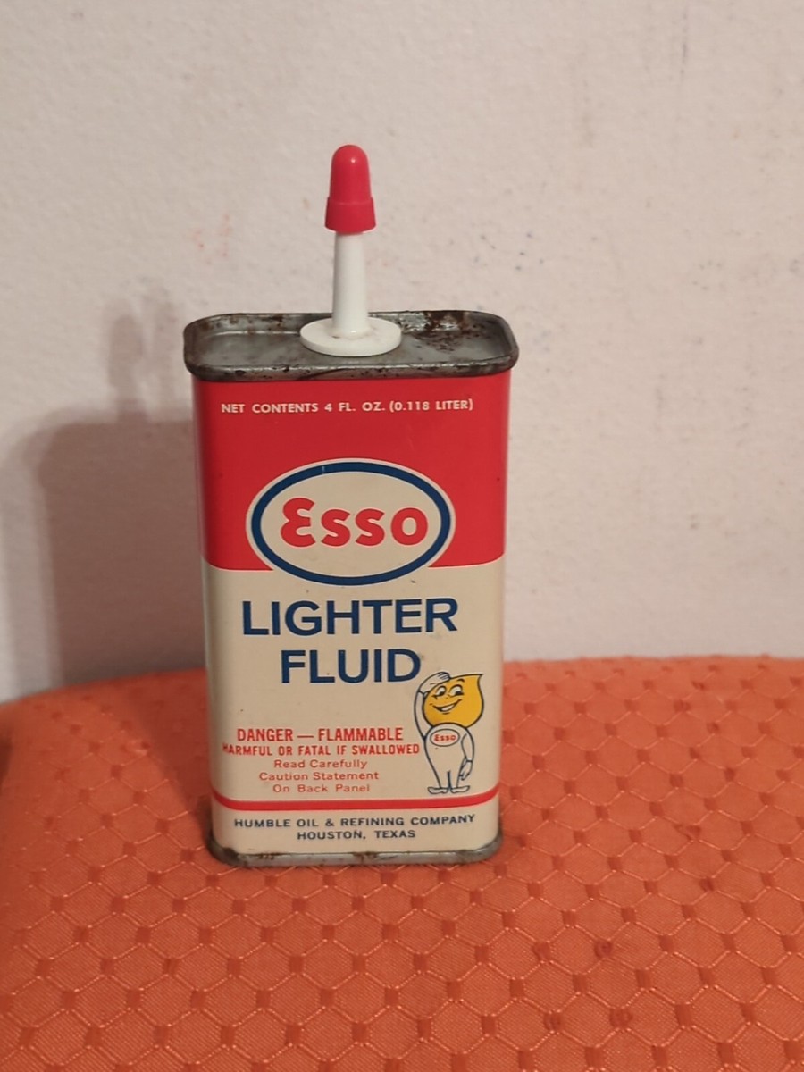 HUMBLE エッソ系ガソリン&オイル *40〜50sロゴ*エナメル七宝 Vintage Empty ESSO/Humble 4 oz LIGHTER FLUID Metal Can | eBay