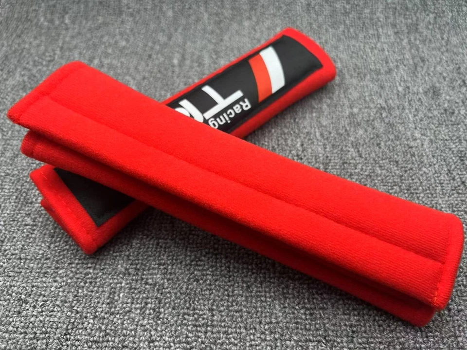 NUEVO CINTURÓN DE SEGURIDAD ROJO GRUESO CARRERAS DRIFT HOMBRO COMODIDAD ALMOHADILLA CUBIERTA Foto 2 de 3