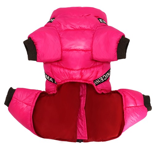 Warm Dog Jacket with Harness Cozy Puppy Coat Winter Clothes Waterproof Snowsuit - Picture 10 of 16