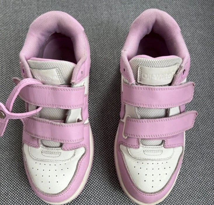 $185 Off-White Unisex Niños Rosa Parte Superior Baja Cuero Zapatilla Zapato Talla EU 31 Foto 3 de 4