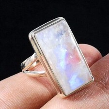 Moonstone Gemstone 925 Sterling Silver Handmade Ring Jewelry Ring K-29