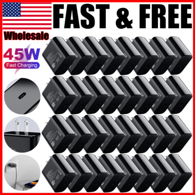 Super Fast 45W USB Type-C Wall Charger For Samsung Galaxy S22 Ultra S21 + Lot