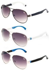 3 Packs Classic Aviator Metal Frame , Two Layers Plastic Sunglasses for Men Teen