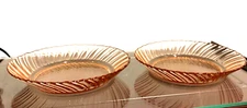2 Forte Crisa Mexico Radiance Pink Swirl Depression Glass Bowls