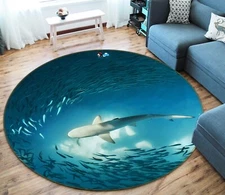 3D Sunshine Ocean Shark NBC495285 Game Rug Mat Elegant Photo Carpet Mat Romy