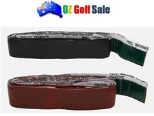 The Grip Master Cowhide Leather Strapping - Black /Uluru - 2.5cm Width x 99cm