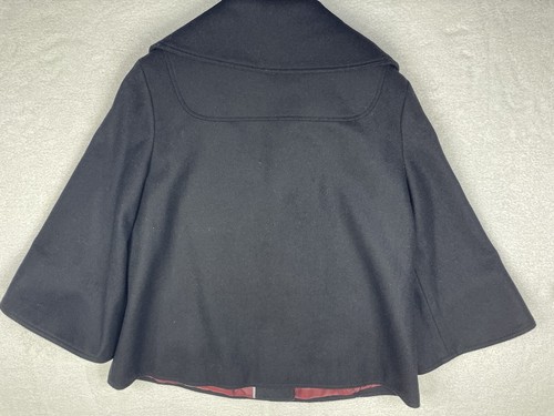 Millard Fillmore Wool Jacket Women XL Cowl Neck One Button Black LS Lined - Picture 11 of 11