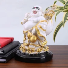 Glorious World Creations Medium Laughing Monk Buddha showpiece Best Home Decorat