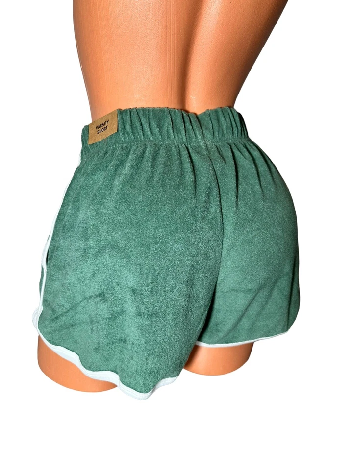Bermuda Varsity verde pequena nova com etiquetas Victoria's Secret rosa praia terry cintura alta - Imagem 4 de 4