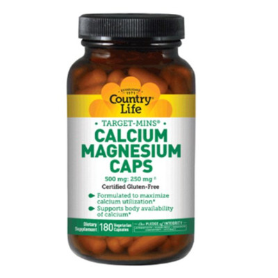 Country Life Vitamins Target-Mins Calcium Magnesium Caps 180 tablets