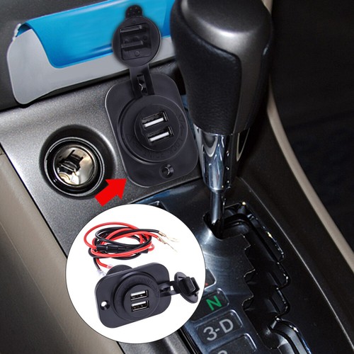 12V Car Motorcycle Dual USB Adapter Cigarette Lighter Socket Power Plug for - Photo 2 sur 12