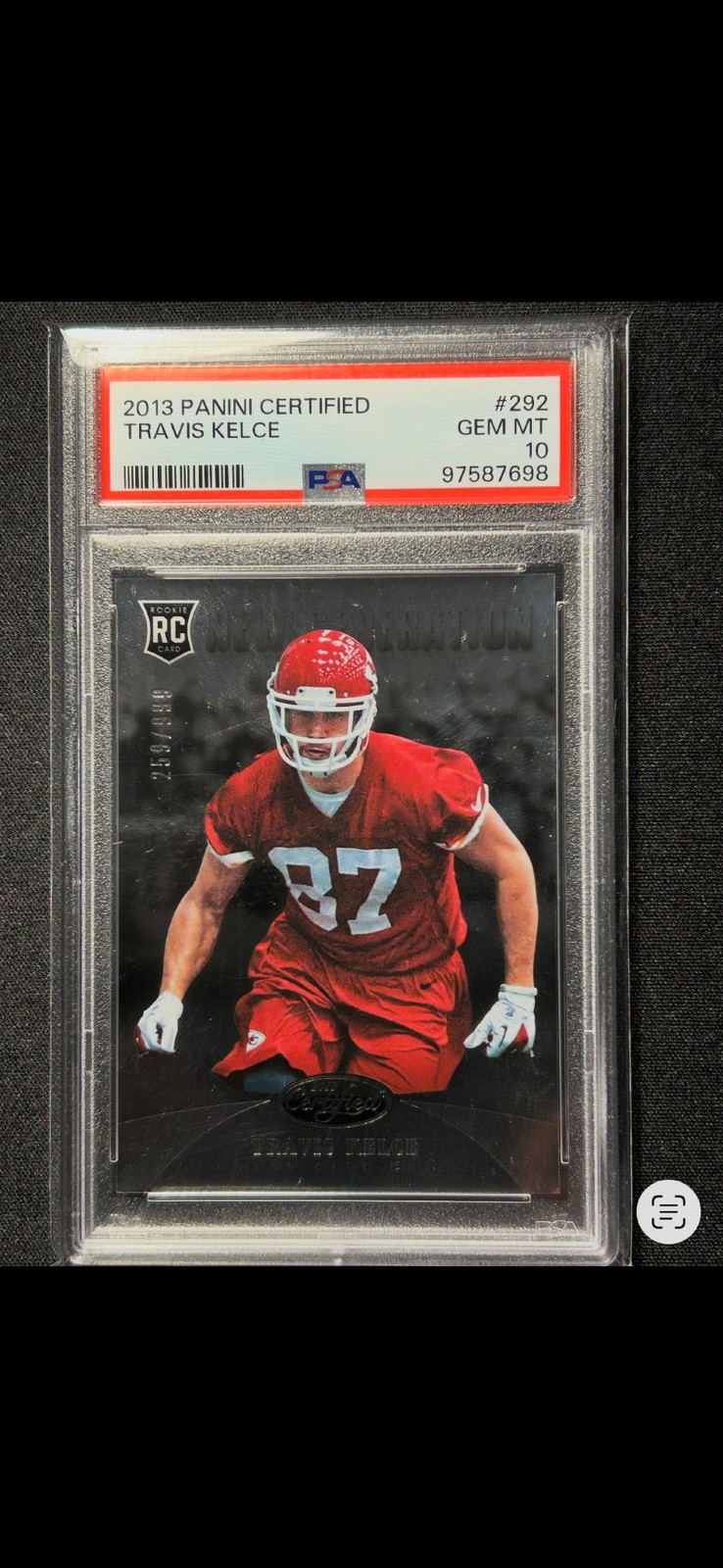 Travis Kelce Panini Certified #292 Base