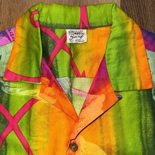Hawaiian Surf Pacific Sportswear Shirt Mens Loop Collar Rayon Vtg 60s USA Large