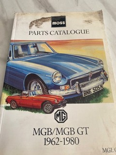 90's Vintage Moss Car Parts Catalogue MGB & GT 1962 1980