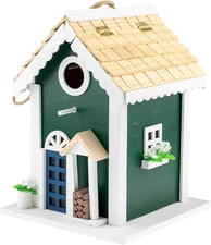 Hanging Birdhouse, Decorative Outdoor Bird Feeder for Hummingbirds and Wild Bird