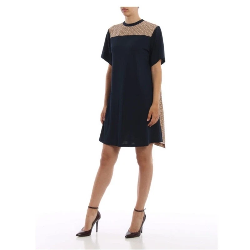 Chloe — Chloé Pleated Patterned Silk Back Dress Size Large