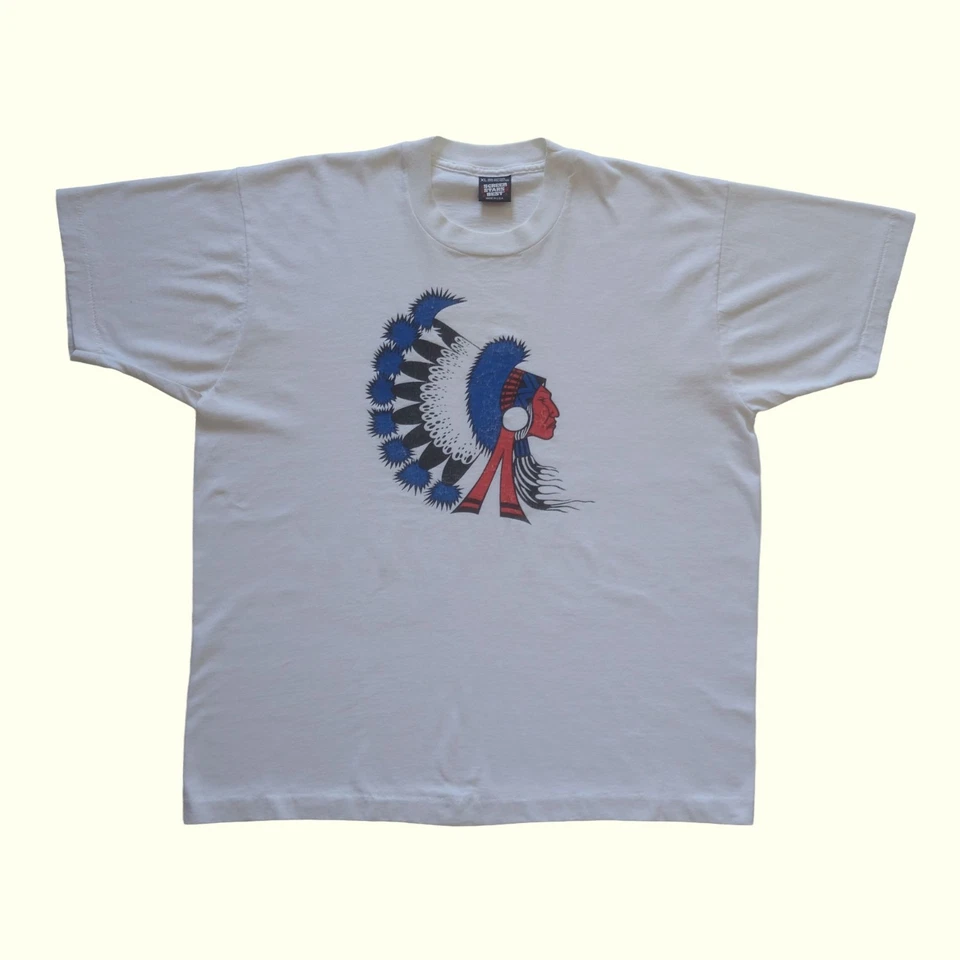 SCREEN STARS США сделано винтажный 80-х 90-х ретро родной графический футболка размер XL - Изображение 2 из 4