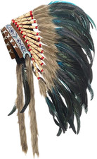 Indian Artificial Feather Headdress, American Chief Indian Native Hat, Indian He