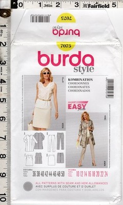 Misses' ''Coordinates'' Burda style Pattern 7075 10-24  Easy! NEW! FREE SHIPPING!