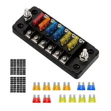 Fuse Box Holder Flame Retardant 6 Ways Blade Fuse  with Cover Accessories5060